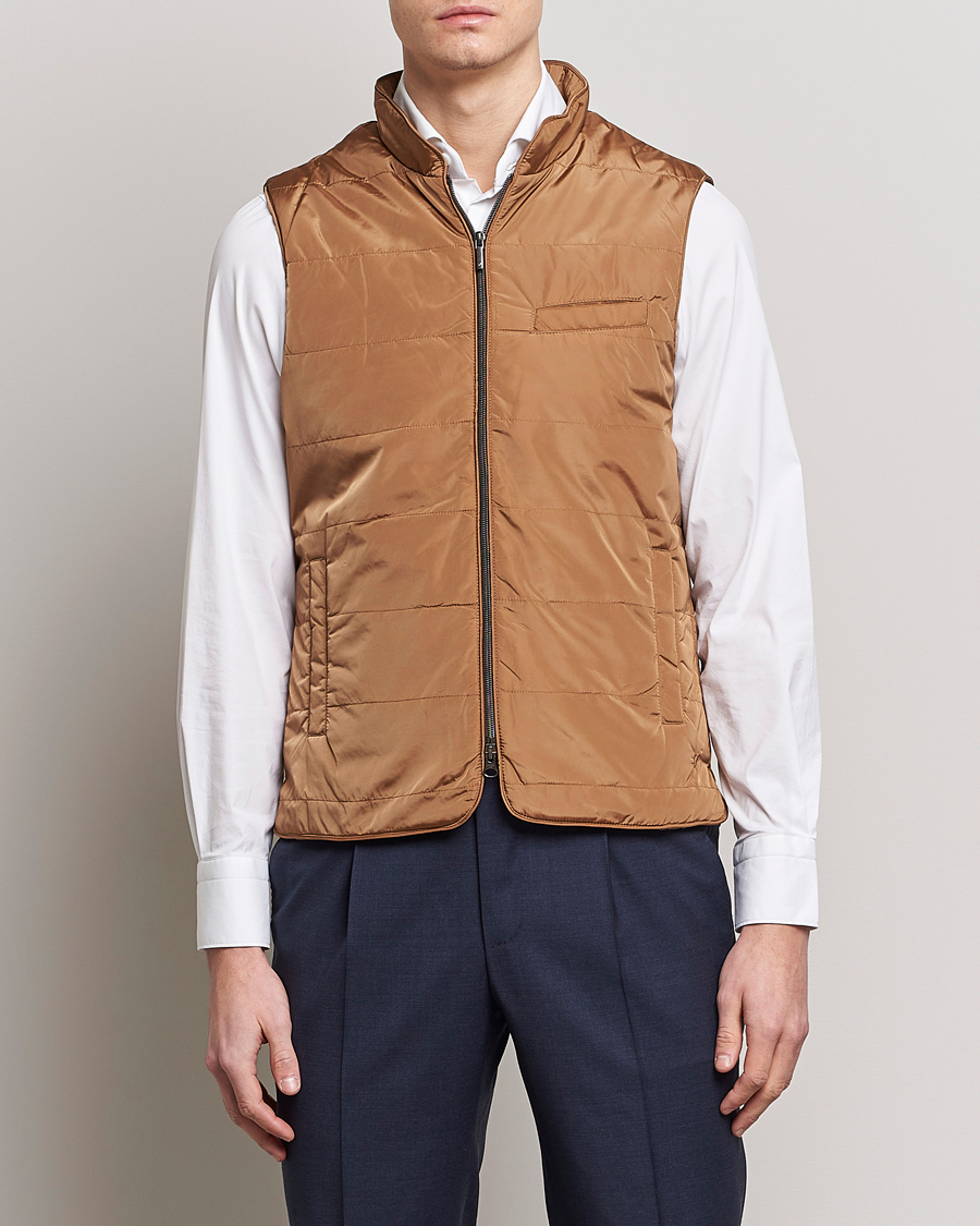 Herre | Vester | Stenströms | Padded Nylon Vest Brown