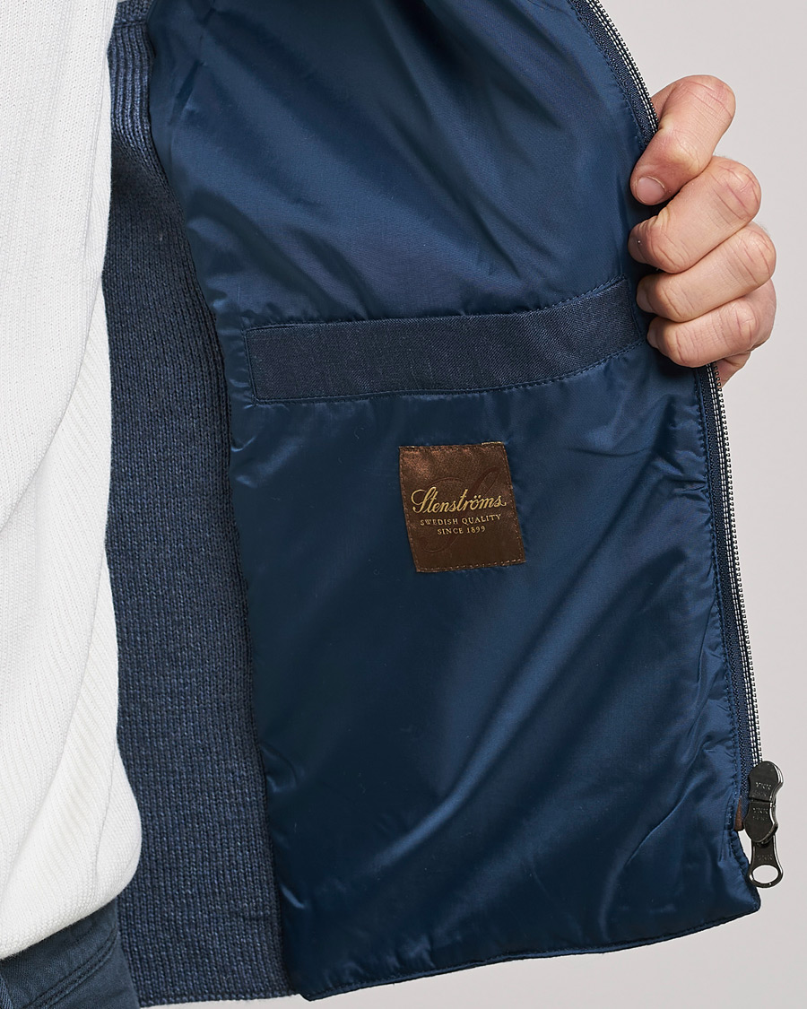Herre | Vester | Stenströms | Hybrid Linen/Merino Vest Blue
