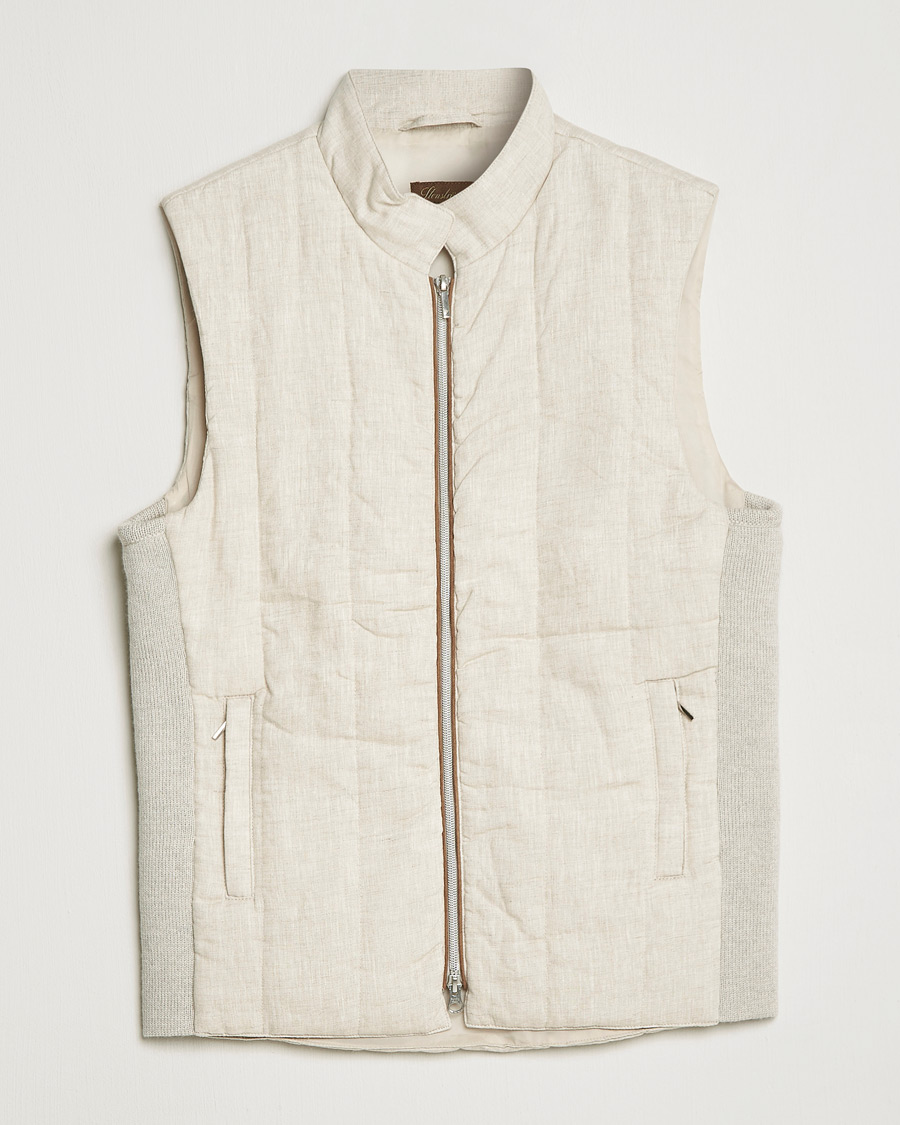 Herre | Vester | Stenströms | Hybrid Linen/Merino Vest Beige