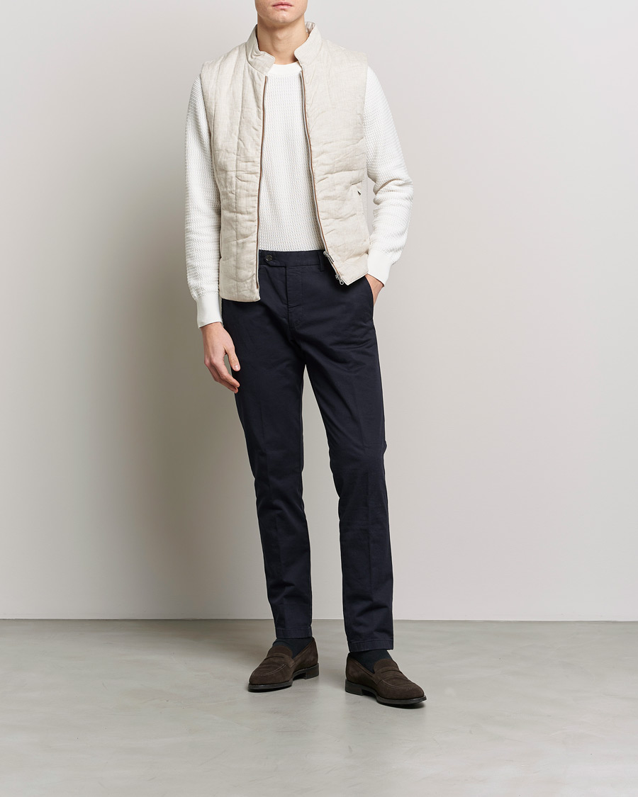 Herre | Vester | Stenströms | Hybrid Linen/Merino Vest Beige
