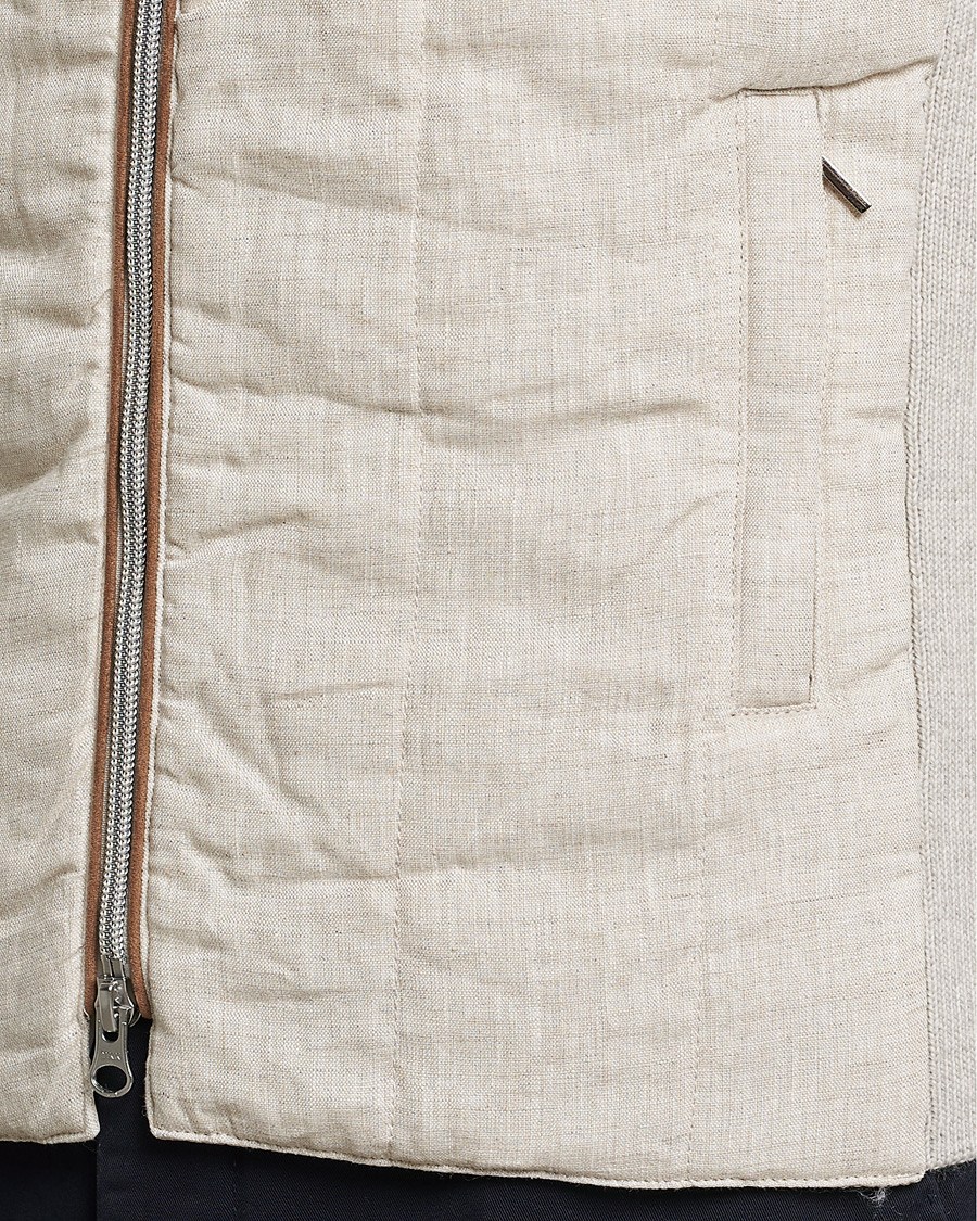 Herre | Vester | Stenströms | Hybrid Linen/Merino Vest Beige