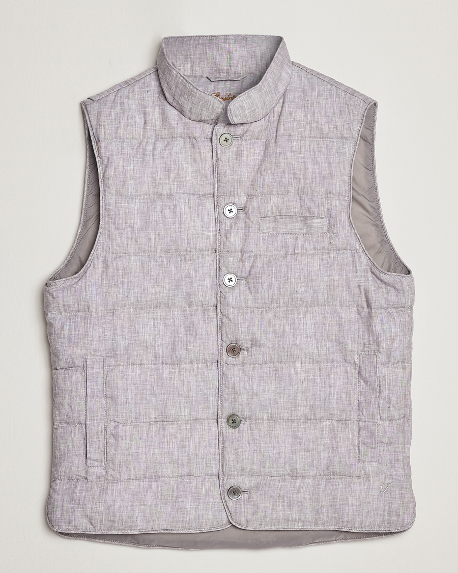Herre | Vester | Stenströms | Padded Linen Vest Grey