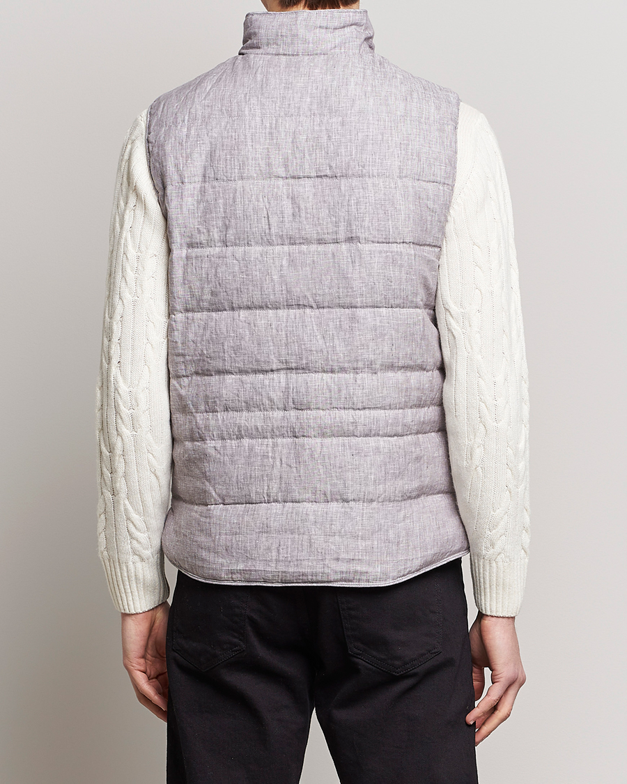 Herre | Vester | Stenströms | Padded Linen Vest Grey