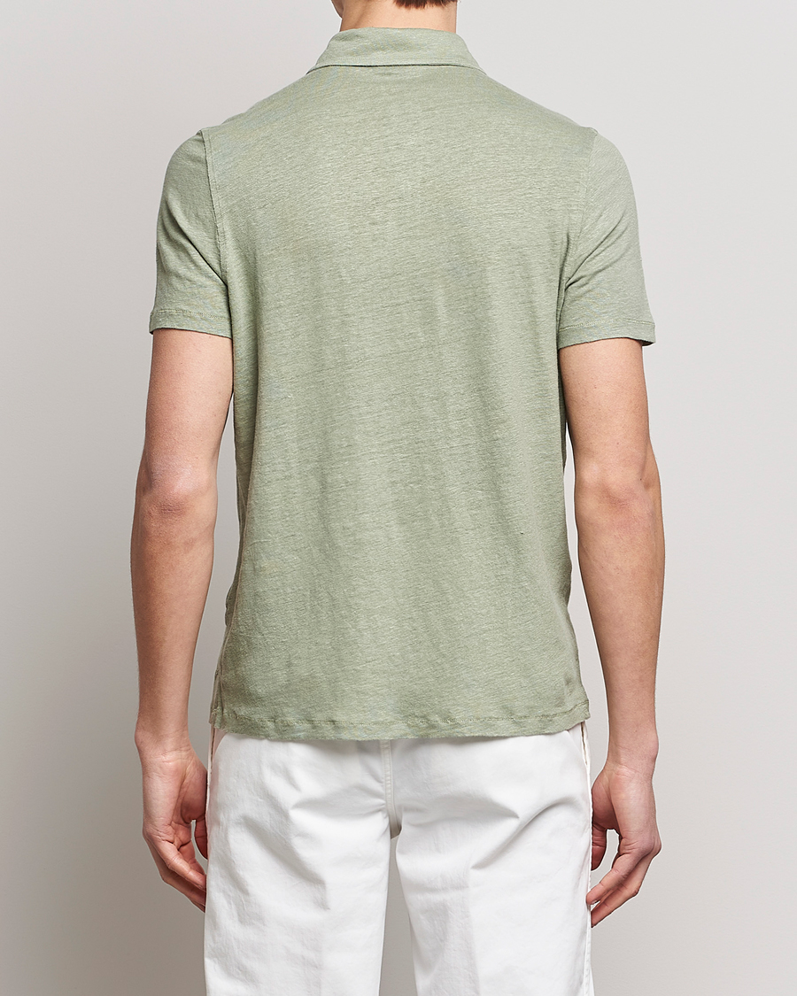 Herre | Pikéer | Stenströms | Linen Polo Shirt Pistachio