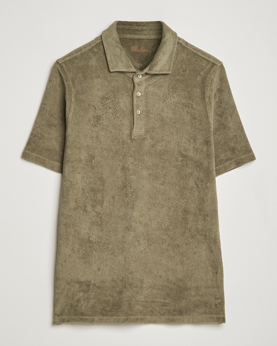 Herre | Pikéer | Stenströms | Terry Cotton Poloshirt Olive