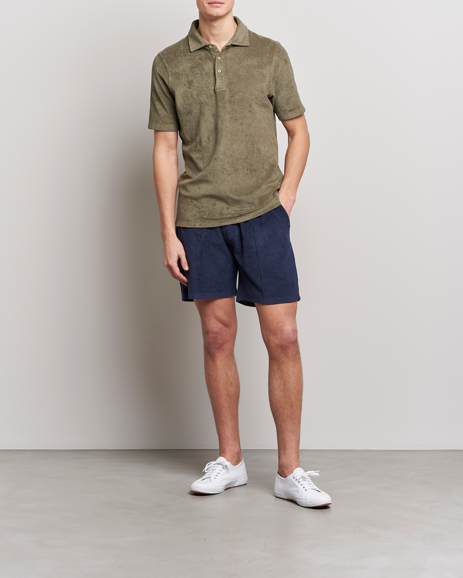 Herre | Pikéer | Stenströms | Terry Cotton Poloshirt Olive