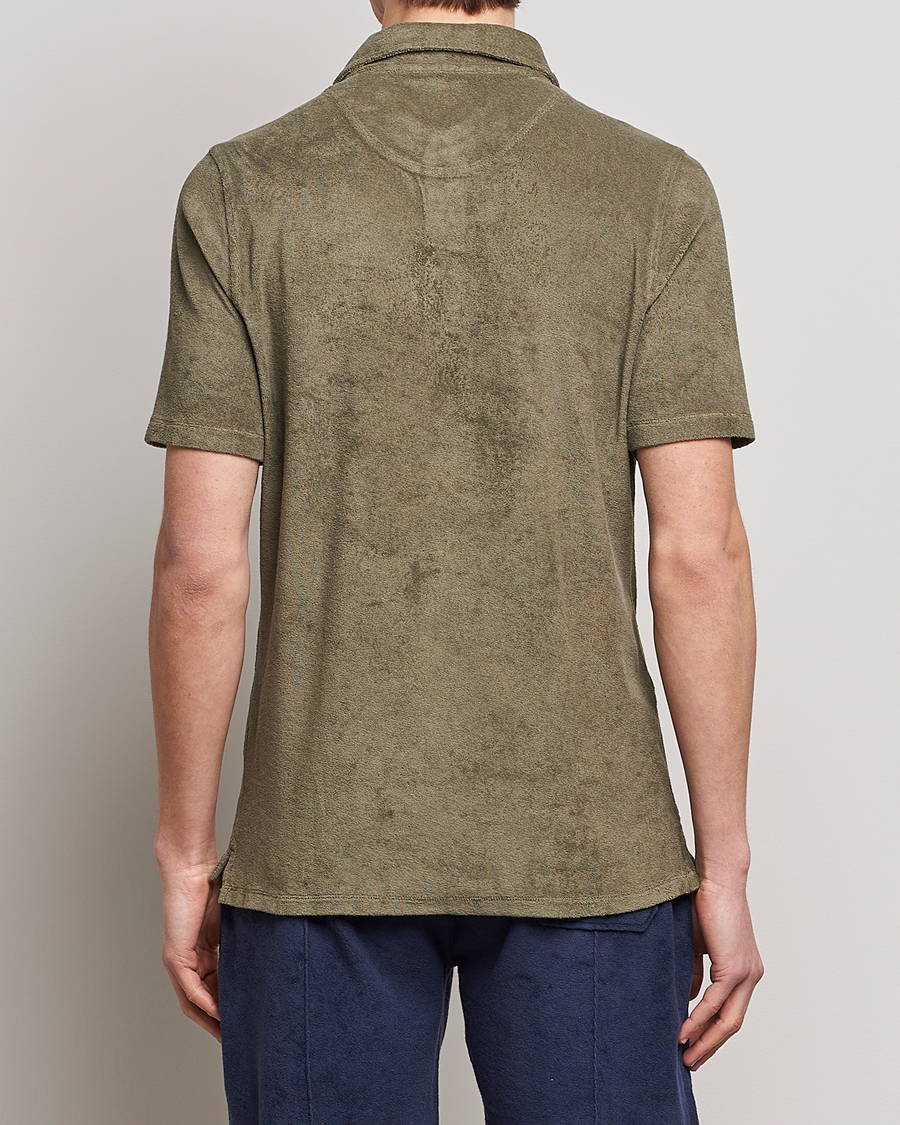 Herre | Pikéer | Stenströms | Terry Cotton Poloshirt Olive