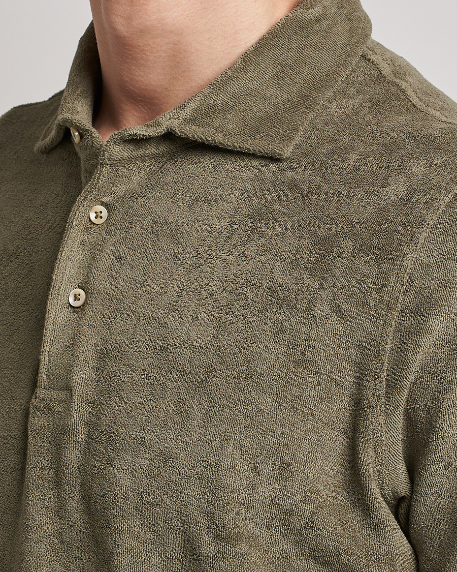 Herre | Pikéer | Stenströms | Terry Cotton Poloshirt Olive