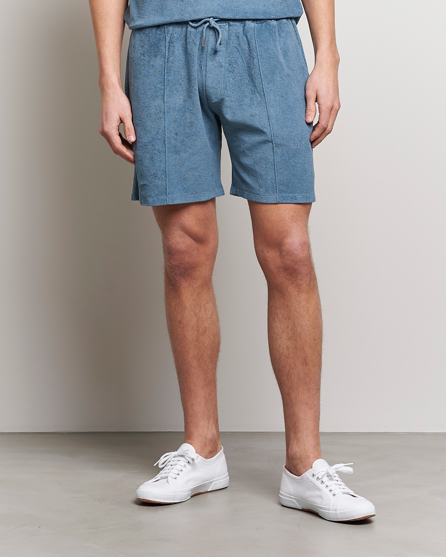 Herre | Shorts | Stenströms | Terry Cotton Shorts Petrol Blue