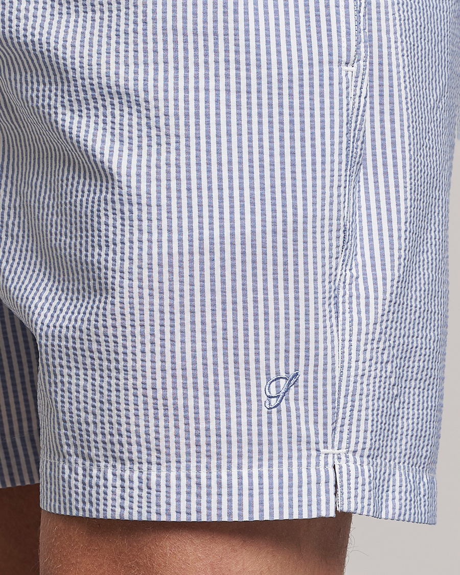 Herre | Badeshorts | Stenströms | Seersucker Striped Swim Shorts Blue