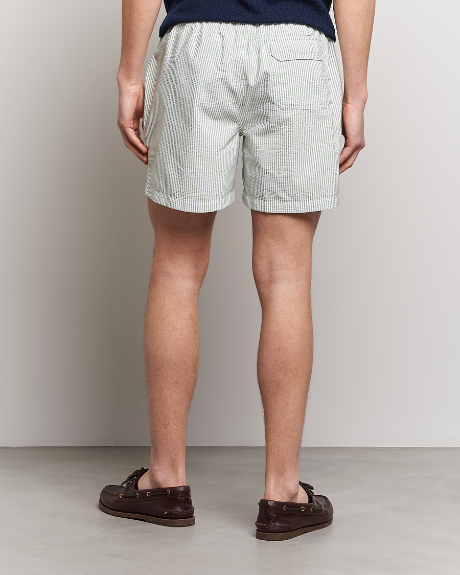 Herre | Badeshorts | Stenströms | Seersucker Striped Swim Shorts Green