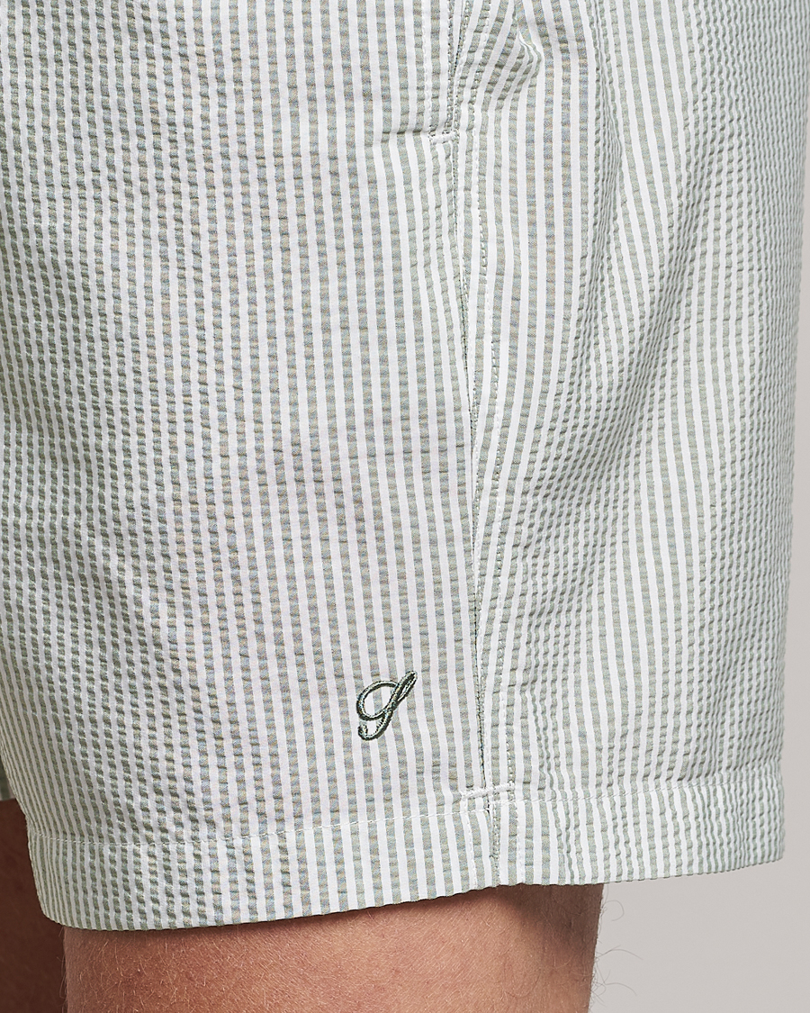 Herre | Badeshorts | Stenströms | Seersucker Striped Swim Shorts Green