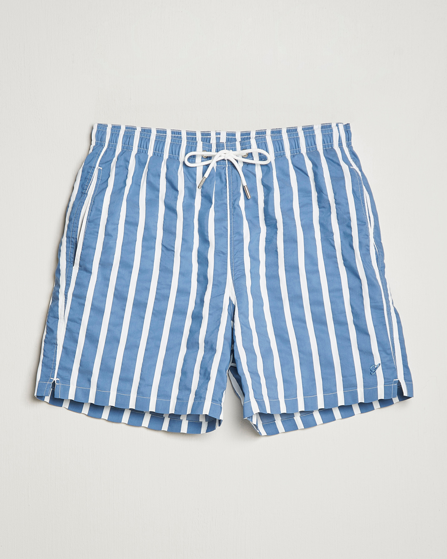 Herre | Badeshorts | Stenströms | Riviera Bold Striped Swim Shorts Blue