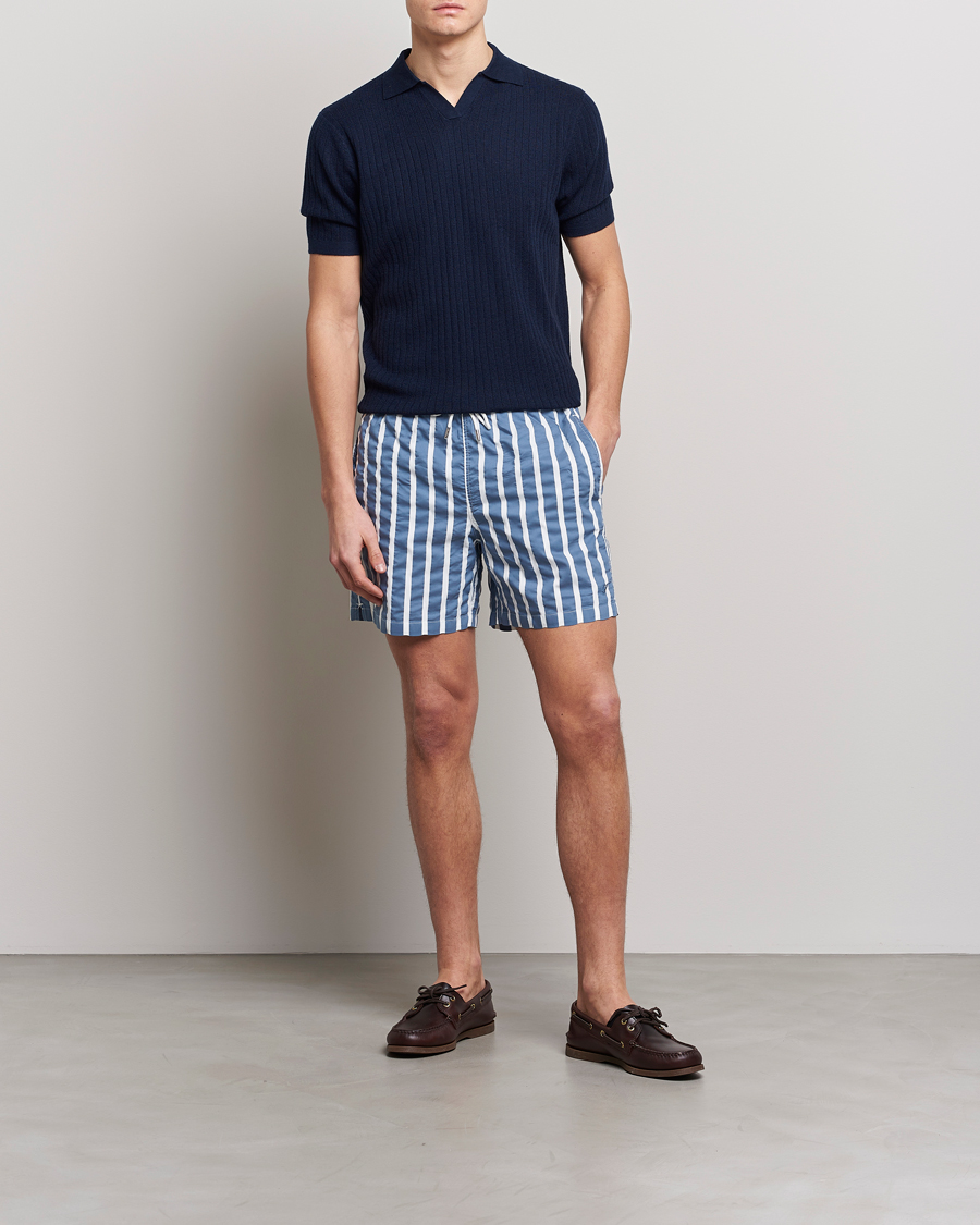 Herre | Badeshorts | Stenströms | Riviera Bold Striped Swim Shorts Blue