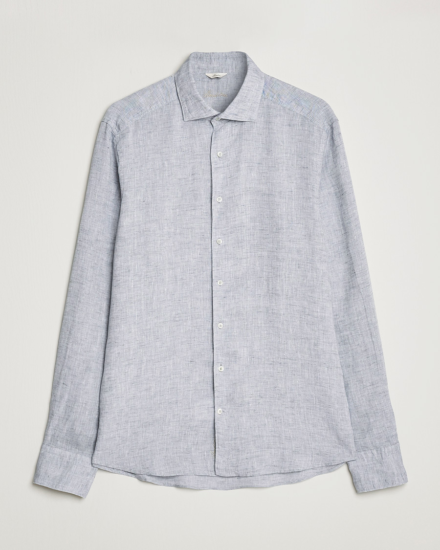 Herre | Skjorter | Stenströms | Slimline Cut Away Linen Shirt Grey