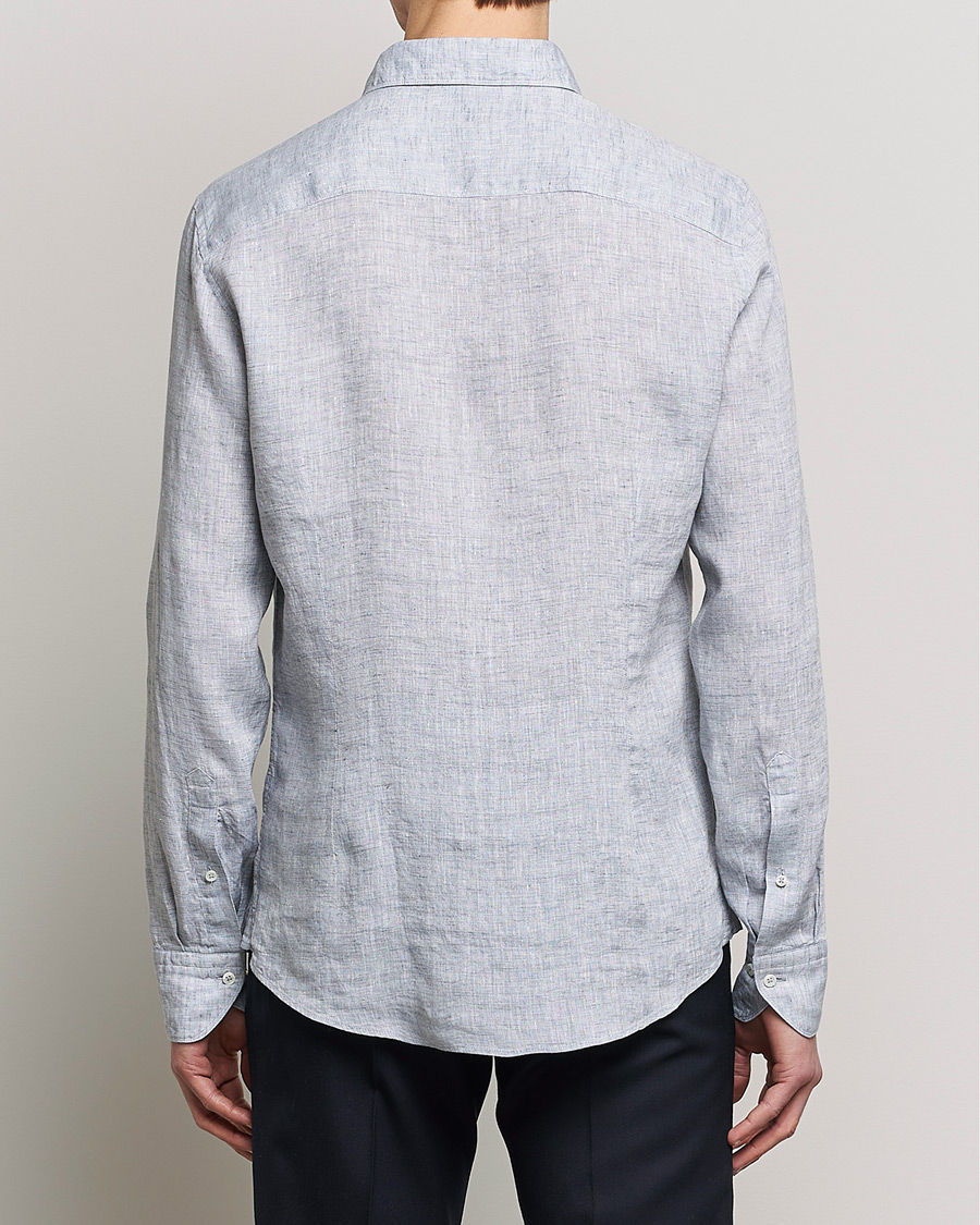 Herre | Skjorter | Stenströms | Slimline Cut Away Linen Shirt Grey