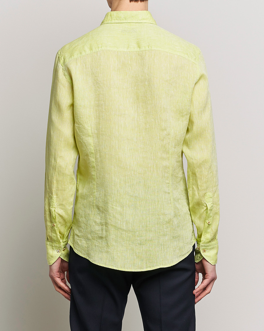 Herre | Skjorter | Stenströms | Slimline Cut Away Linen Shirt Pistachio