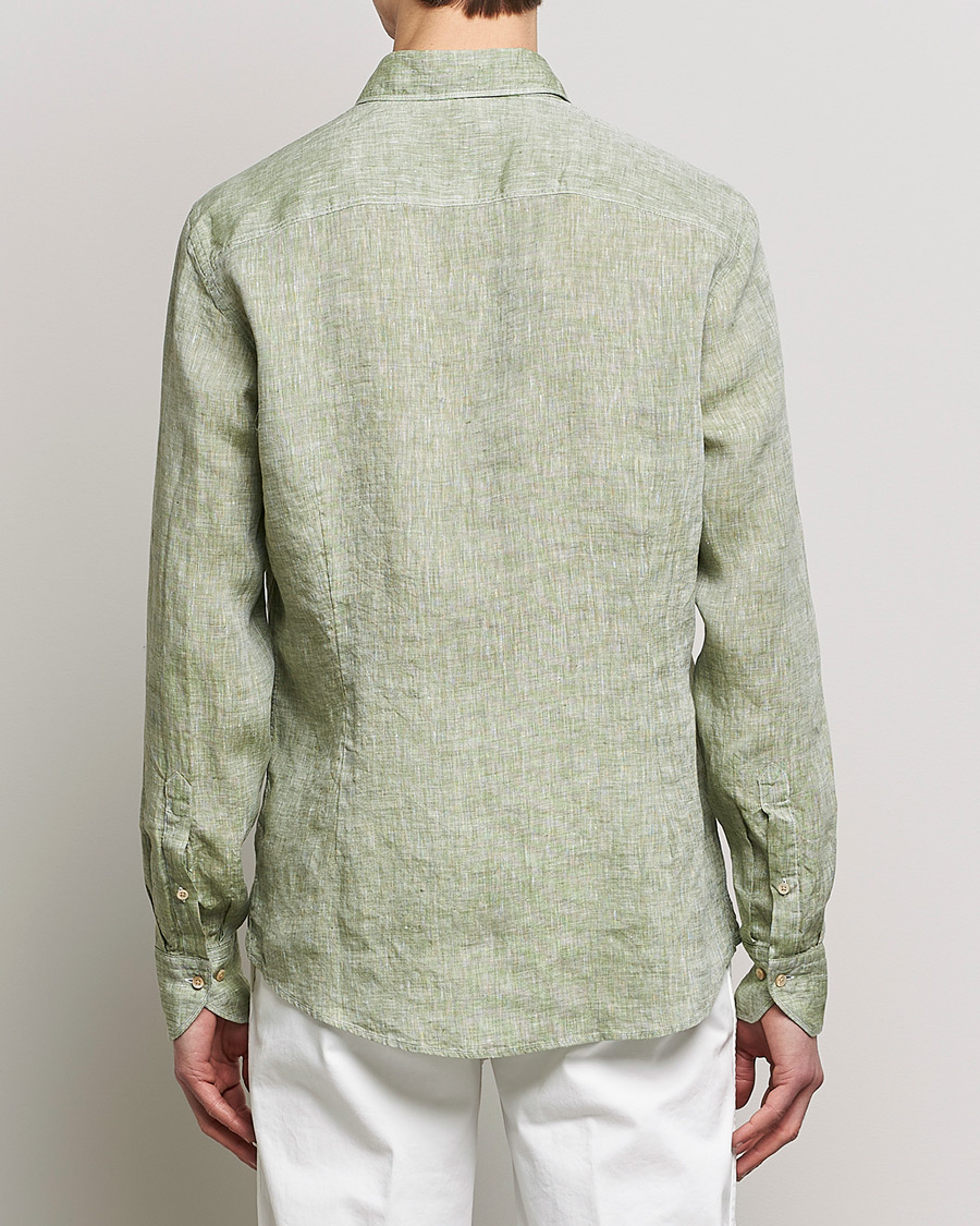 Herre | Skjorter | Stenströms | Slimline Cut Away Linen Shirt Green