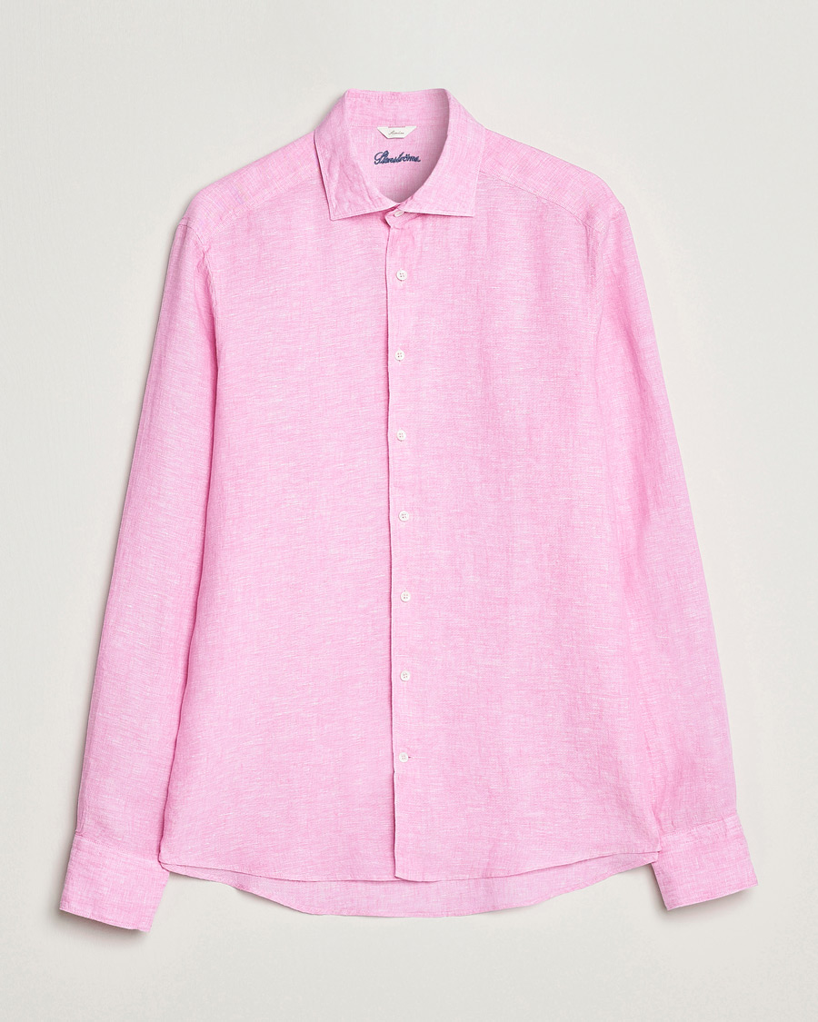 Herre | Skjorter | Stenströms | Slimline Cut Away Linen Shirt Pink