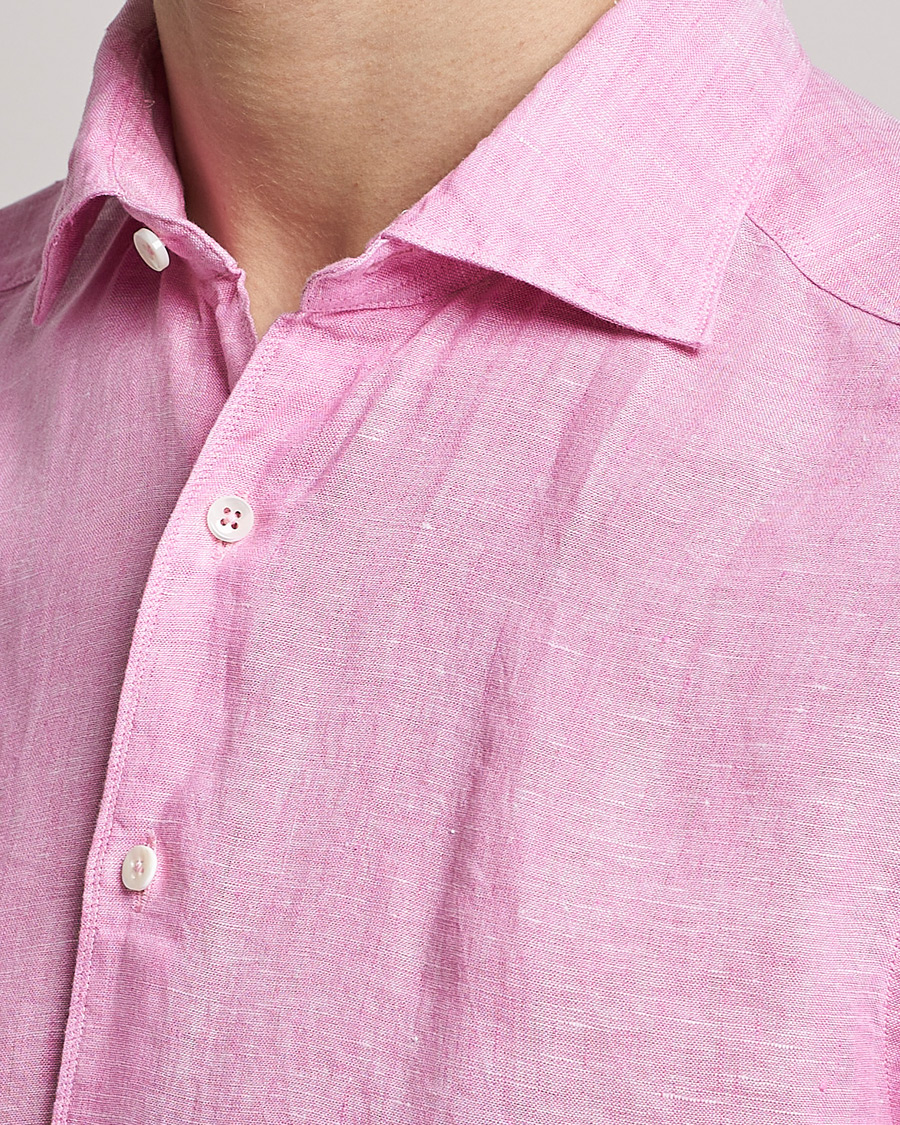 Herre | Skjorter | Stenströms | Slimline Cut Away Linen Shirt Pink