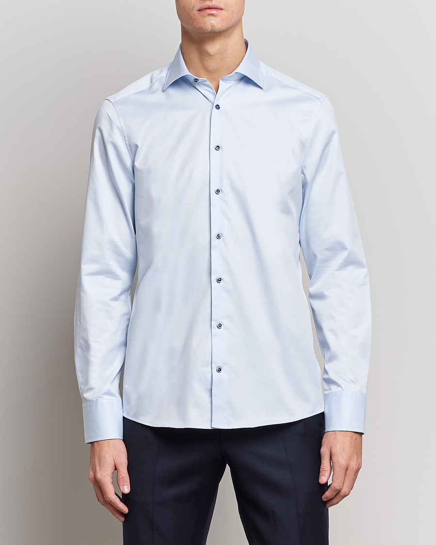 Herre | Skjorter | Stenströms | Slimline Cut Away Contrast Shirt Blue