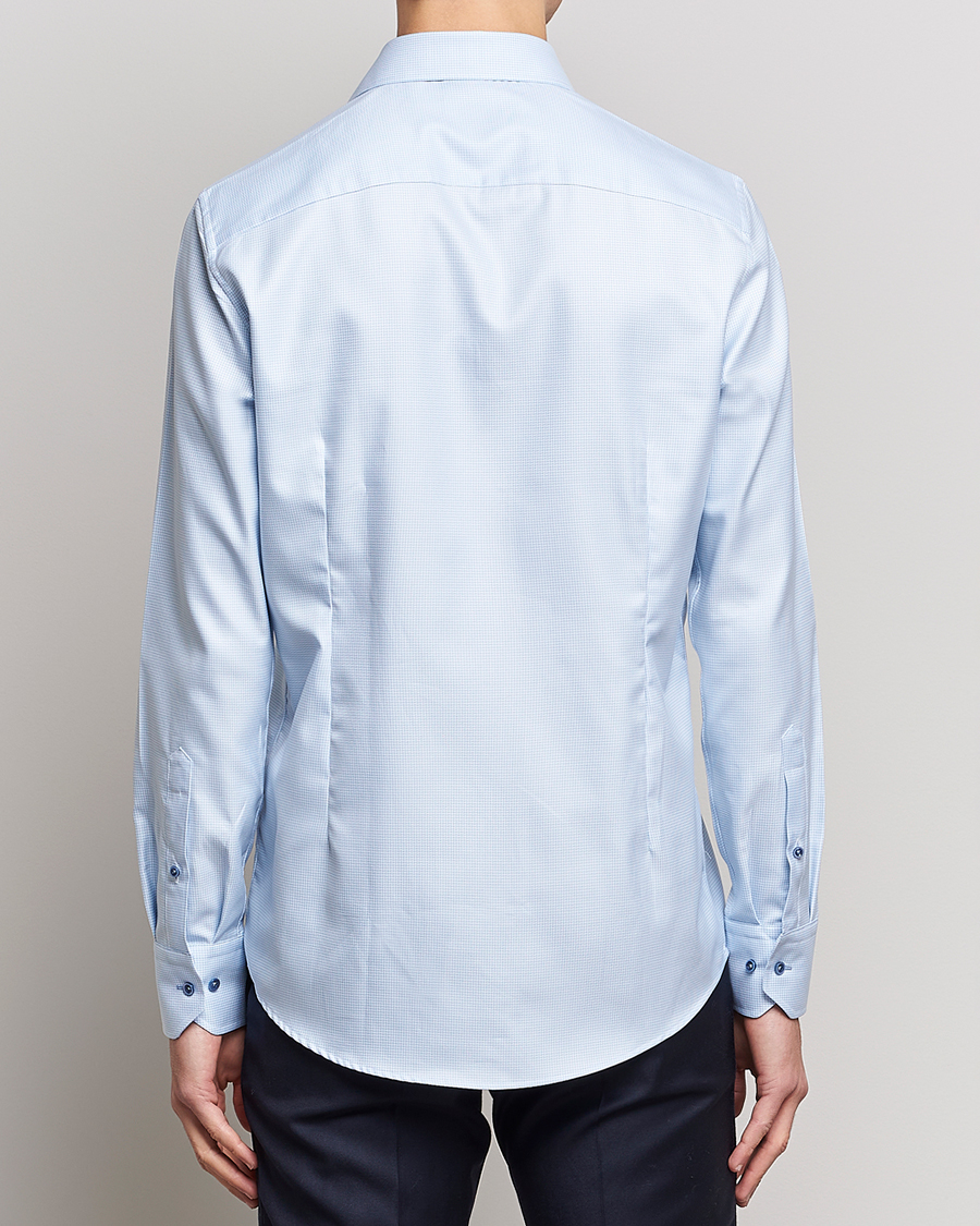 Herre | Skjorter | Stenströms | Slimline Cut Away Houndstooth Shirt Blue