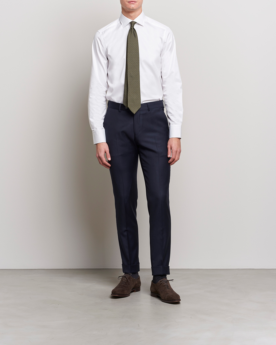 Herre | Salg klær | Stenströms | Slimline Cut Away Contrast Shirt White
