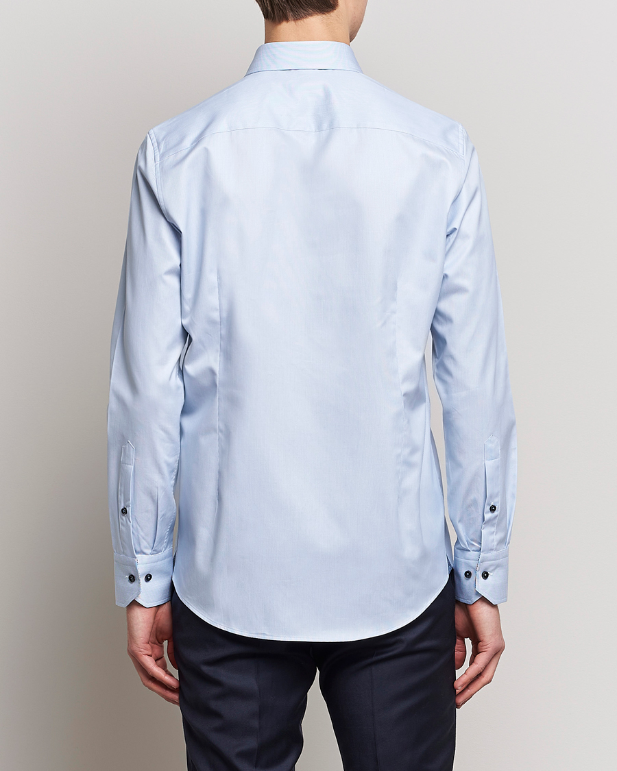 Herre | Skjorter | Stenströms | Slimline Cut Away Micro Stripe Contrast Shirt Blue