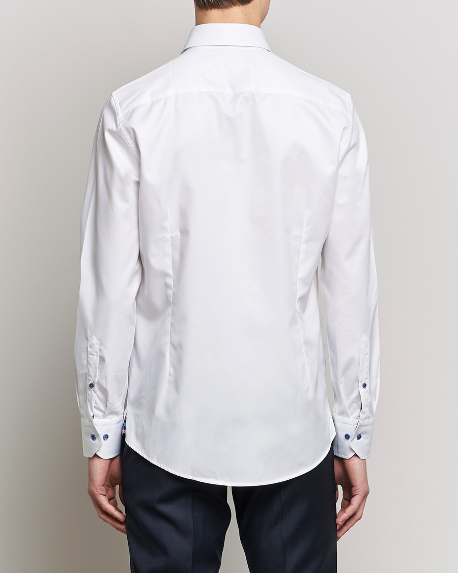 Herre | Skjorter | Stenströms | Slimline Cut Away Contrast Shirt White