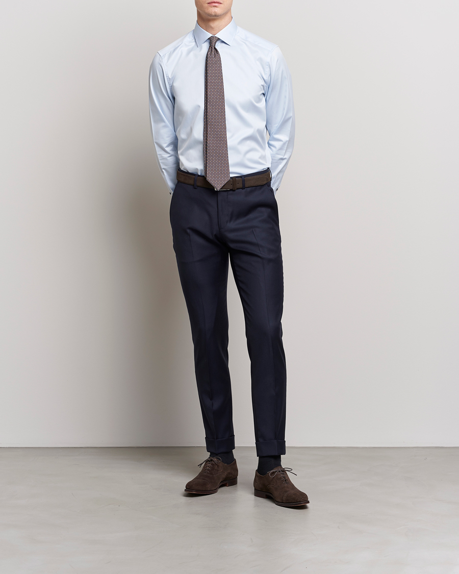 Herre | Skjorter | Stenströms | Slimline Cut Away Contrast Shirt Blue