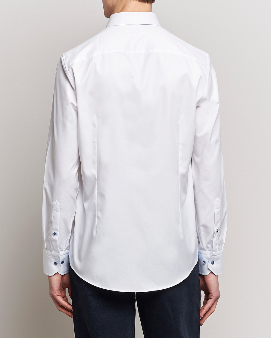 Herre | Skjorter | Stenströms | Slimline Cut Away Contrast Shirt White