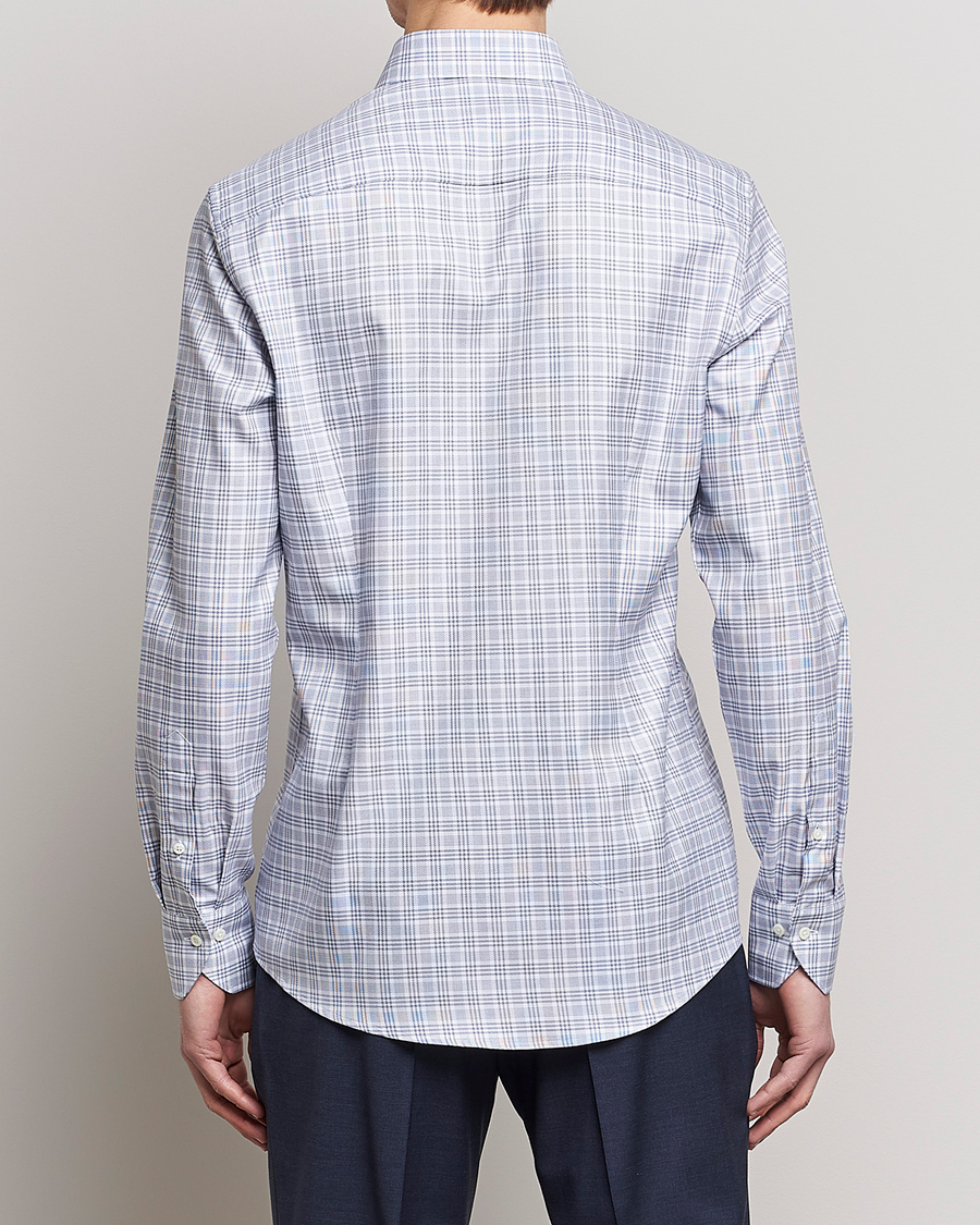 Herre | Skjorter | Stenströms | Slimline Cut Away Multicheck Shirt Blue
