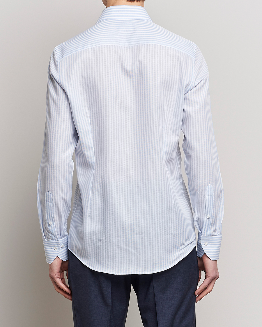 Herre | Skjorter | Stenströms | Slimline Cut Away Structure Striped Shirt Blue