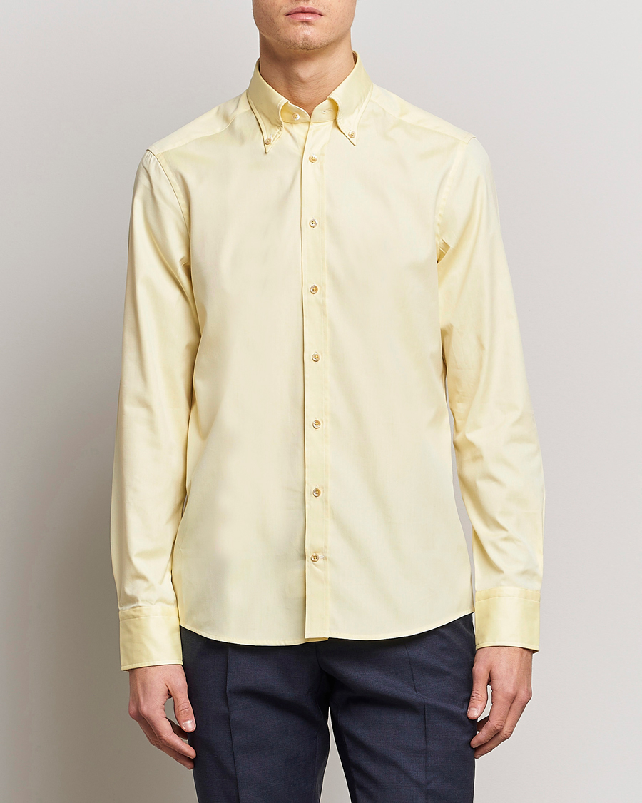 Herre |  | Stenströms | Slimline Button Down Pinpoint Oxford Shirt Yellow