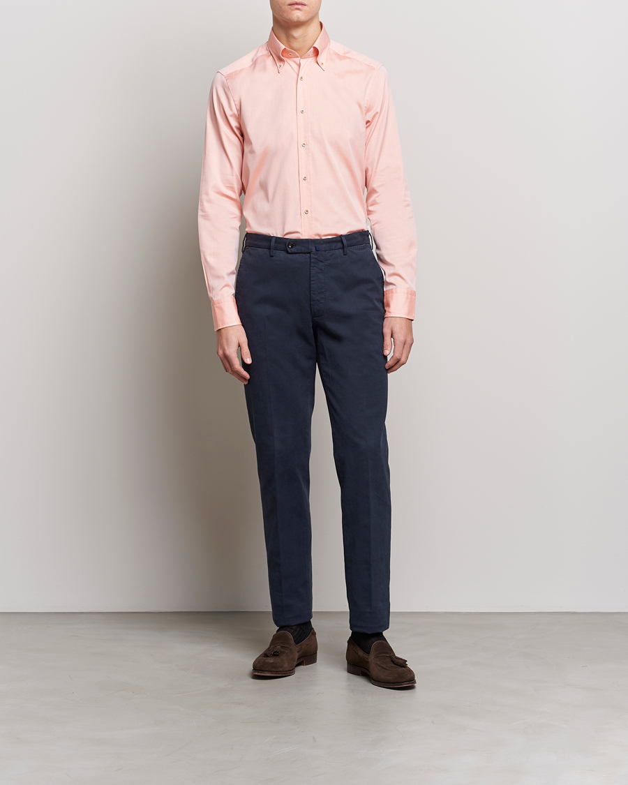 Herre | Skjorter | Stenströms | Slimline Button Down Pinpoint Oxford Shirt Orange