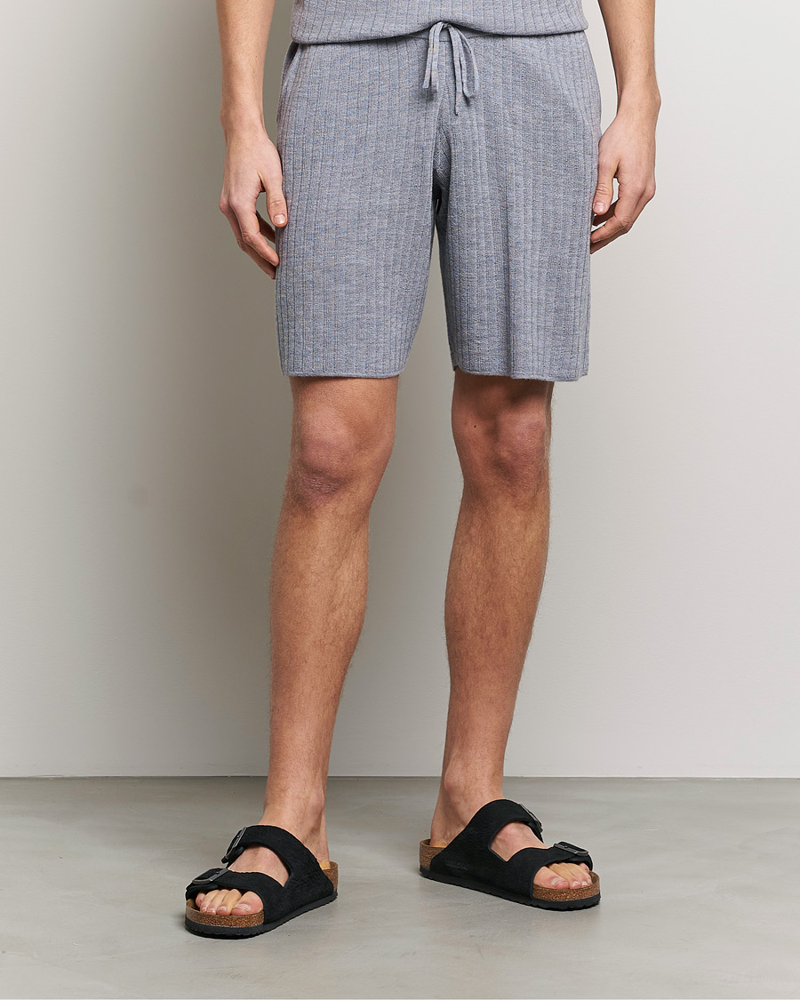 Herre | Shorts | Stenströms | Merino/Lyocell Ribbed Shorts Grey