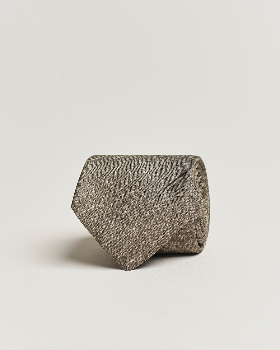 Herre | Stenströms Silk/Linen Tie Light Brown | Stenströms | Silk/Linen Tie Light Brown