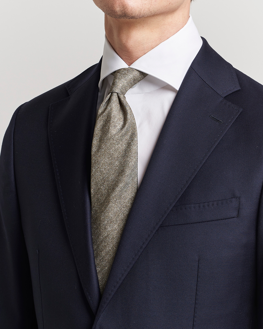 Herre | Stenströms Silk/Linen Tie Light Brown | Stenströms | Silk/Linen Tie Light Brown