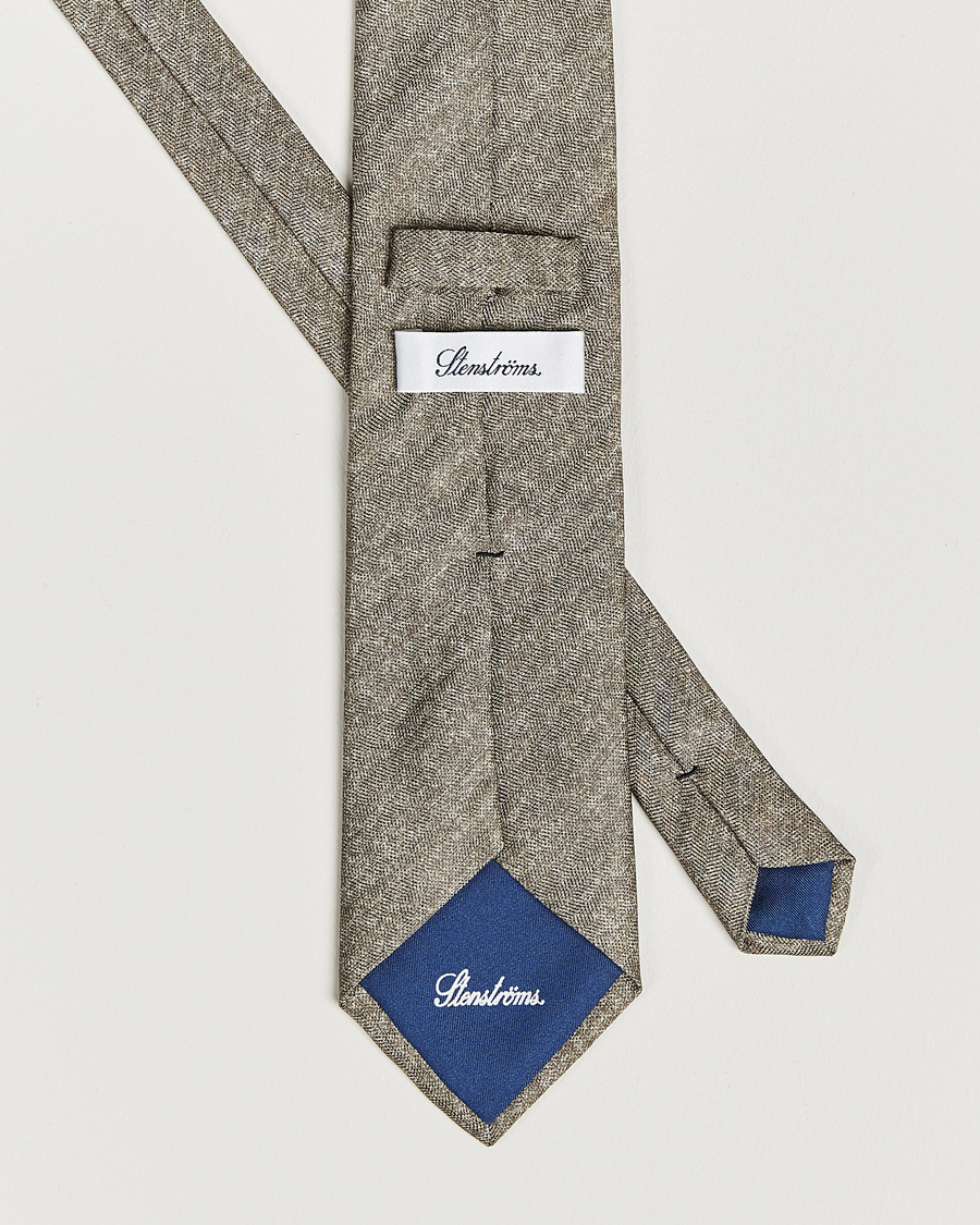 Herre | Stenströms Silk/Linen Tie Light Brown | Stenströms | Silk/Linen Tie Light Brown
