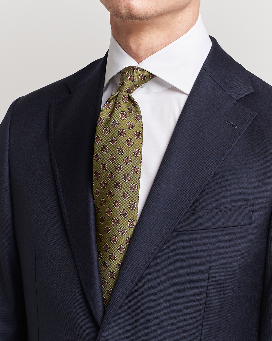 Herre |  | Stenströms | Printed Silk Tie Green