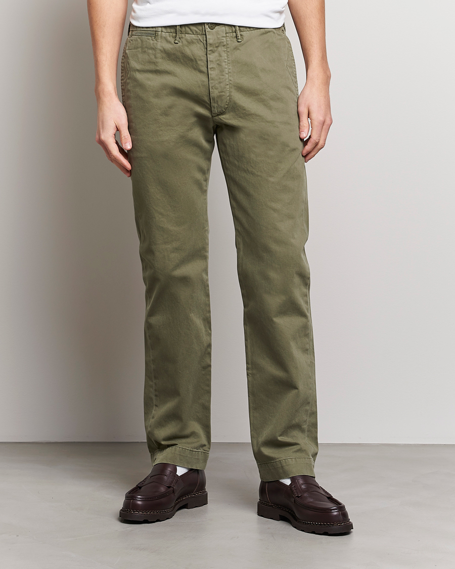 Herre | Chinos | RRL | Officer's Flat Pants Olive