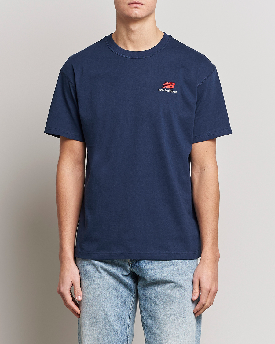 Herre | New Balance | New Balance | Cotton T-Shirt Natural Indigo