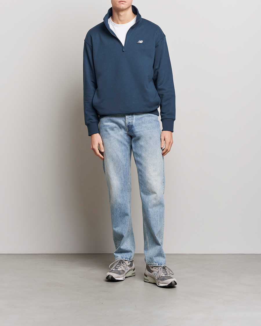 Herre | Gensere | New Balance | Athletics 90s 1/4 Zip Sweater Navy
