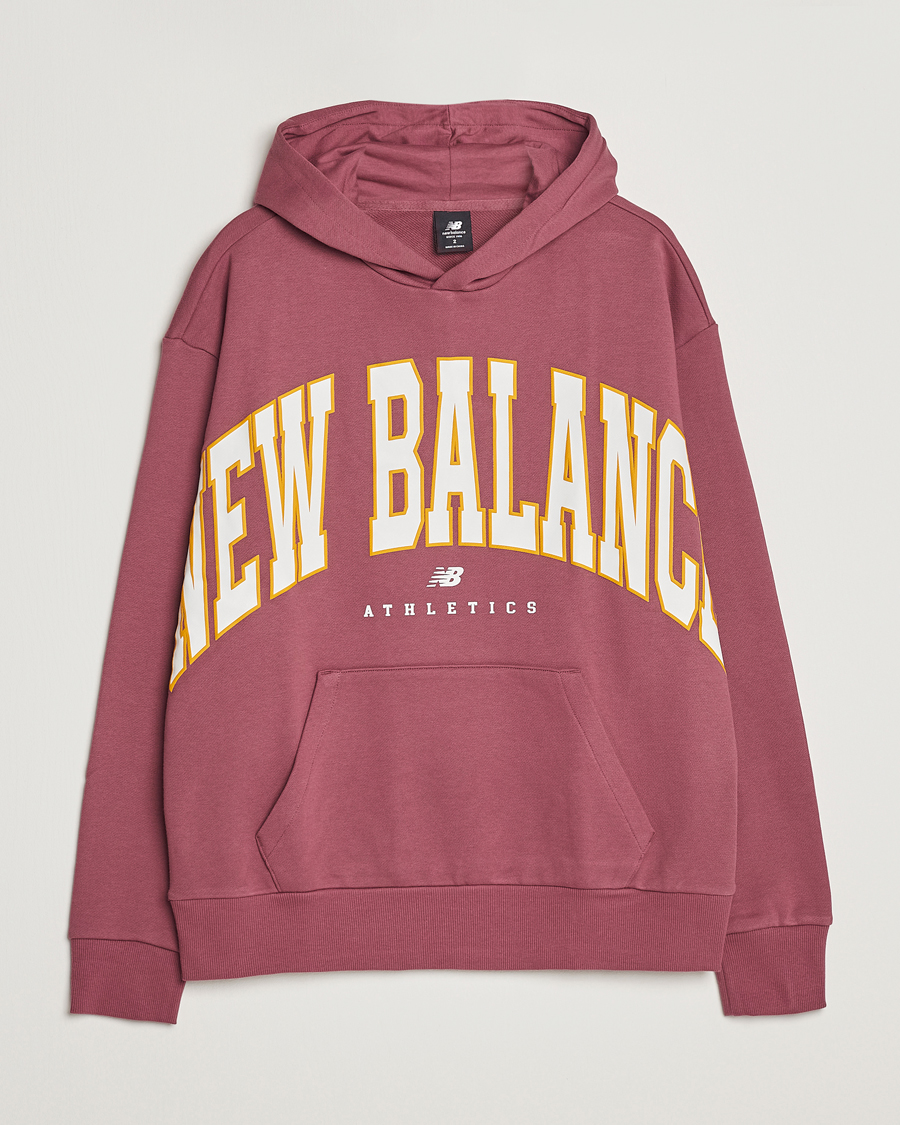 Herre | Gensere | New Balance | Athletics Warped Hoodie Washed Burgundy