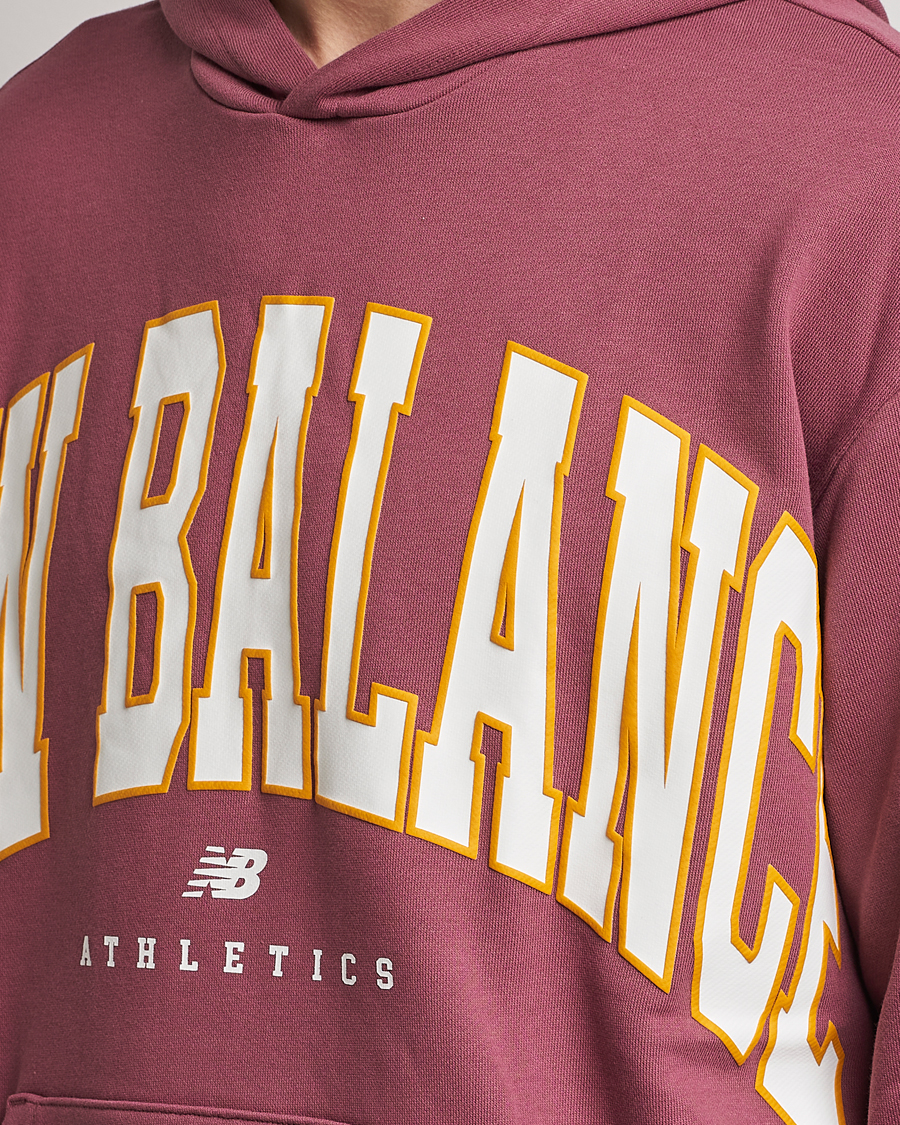 Herre | Gensere | New Balance | Athletics Warped Hoodie Washed Burgundy