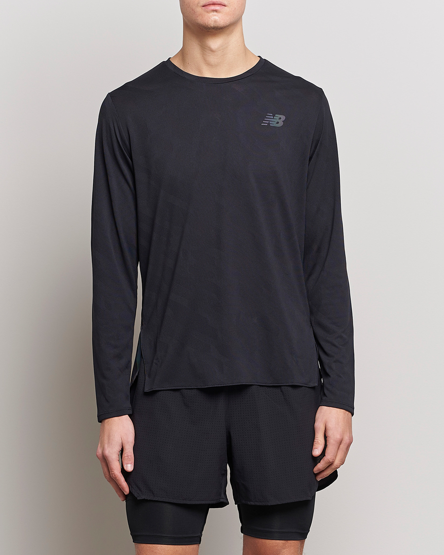 Herre |  | New Balance Running | Q Speed Jacquard Long Sleeve T-Shirt Black