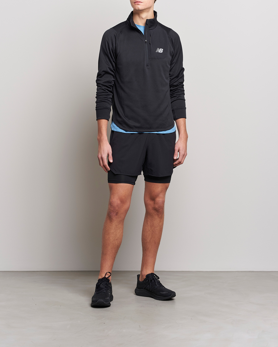 Herre | Gensere | New Balance Running | NB Heat Grid Half Zip Black