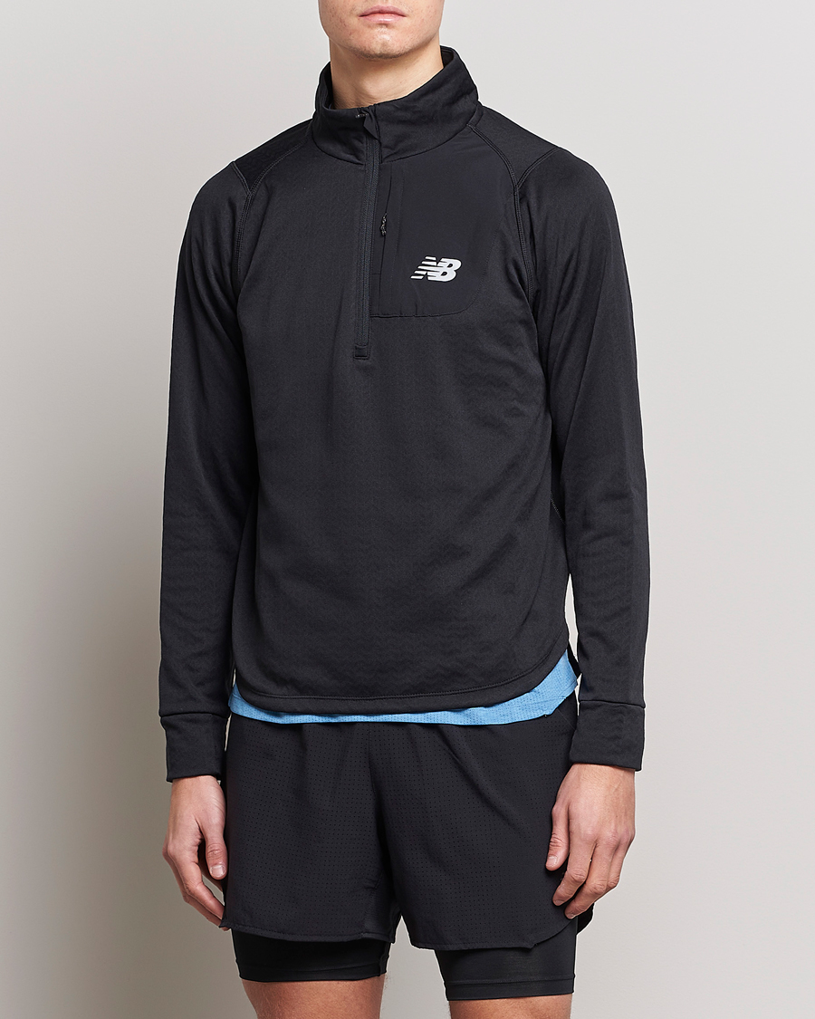 Herre | Gensere | New Balance Running | NB Heat Grid Half Zip Black