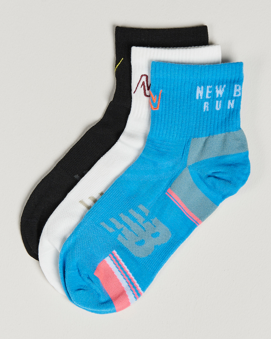 Herre | Undertøy | New Balance Running | 3-Pack Ankle Running Socks White/Black/Blue