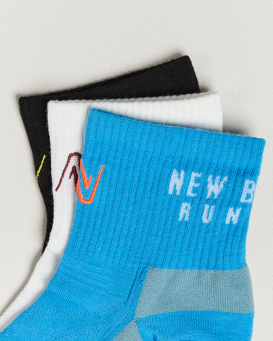 Herre | Undertøy | New Balance Running | 3-Pack Ankle Running Socks White/Black/Blue